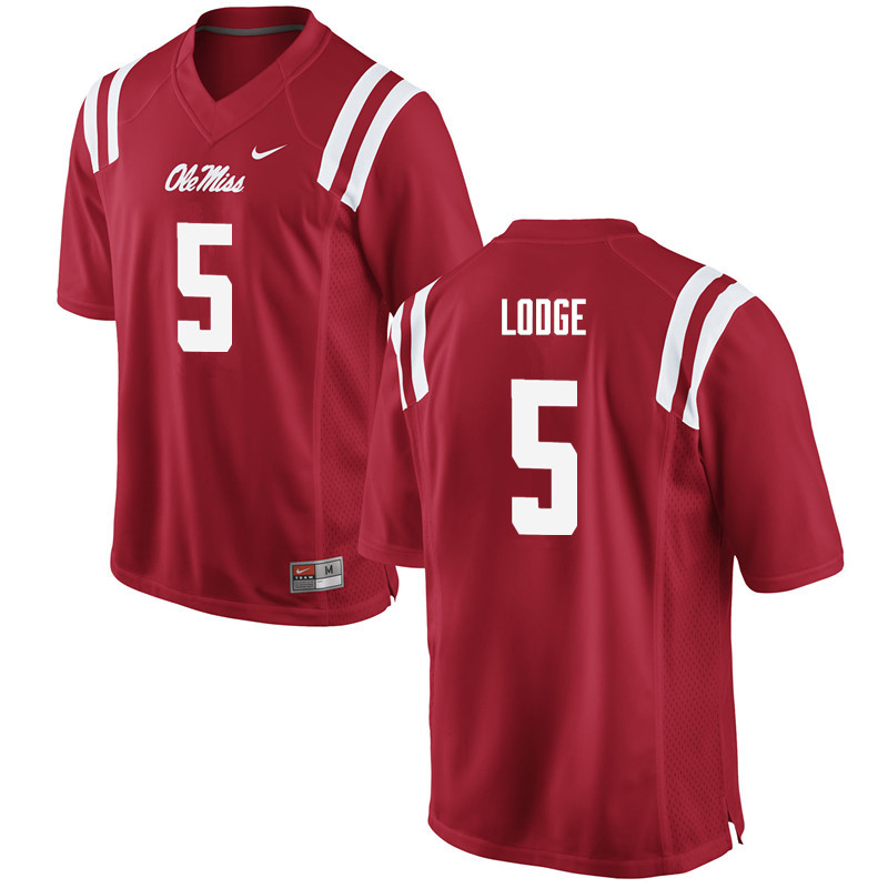 DaMarkus Lodge Ole Miss Rebels NCAA Men's Red #5 Stitched Limited College Football Jersey TAZ7358BI
